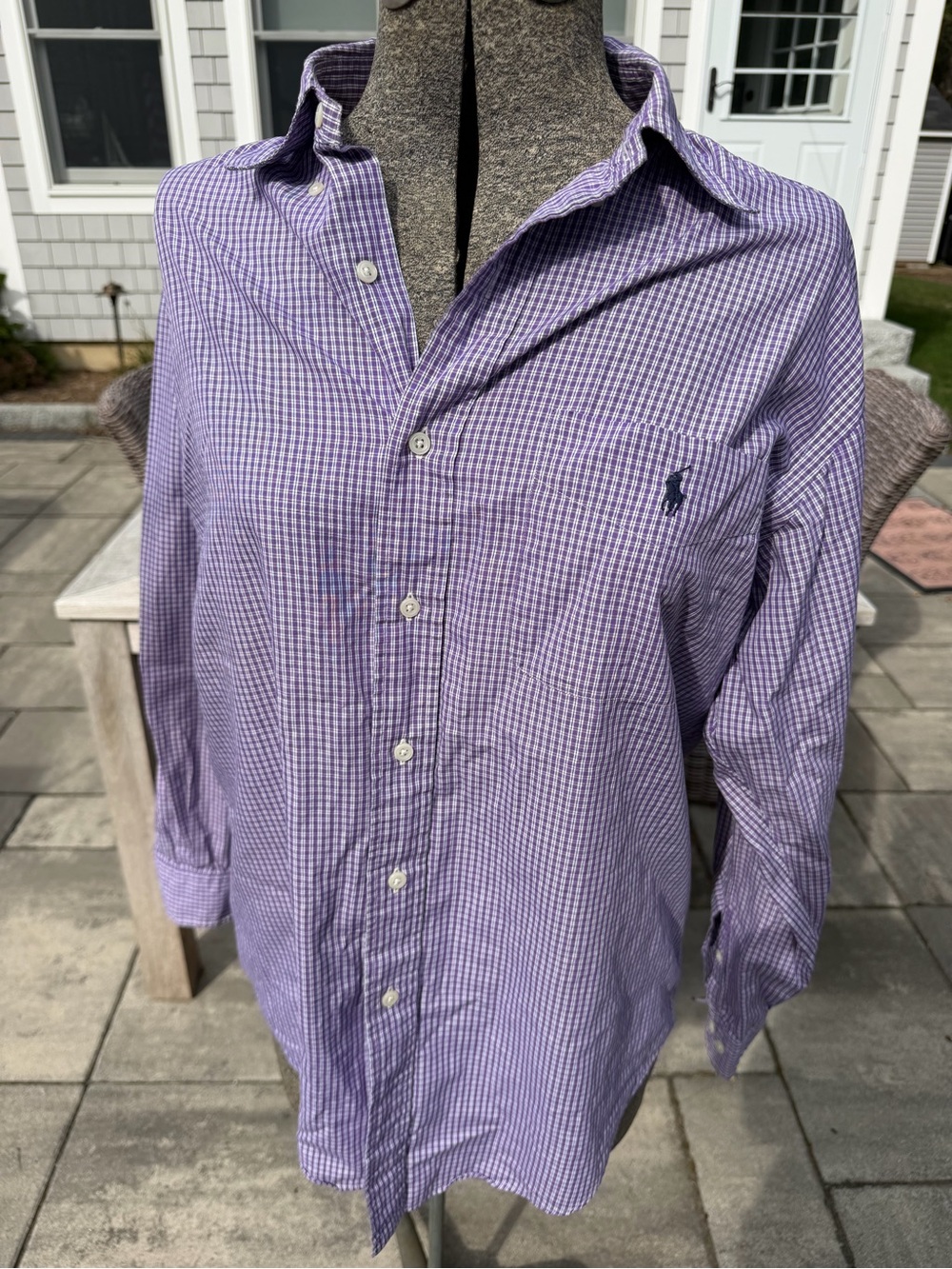 Ralph Lauren Purple Gingham Yarmouth Button-Down Shirt